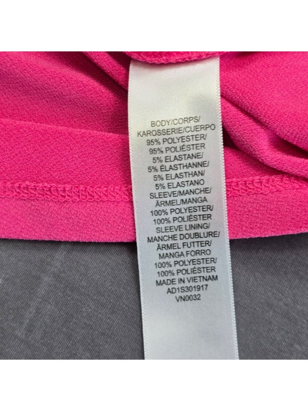Adrianna Papell Small Top Bright Pink Puff Sleeve Scoop Neck Shirt - Picture 3 of 4